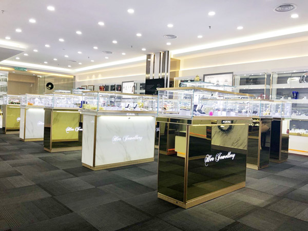 珠寶展示柜臺(tái),定制珠寶展柜,鴻鈦珠寶展柜廠家